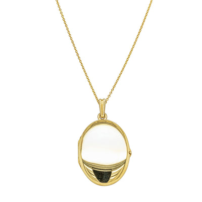 Deja Vu 18ct Yellow Gold Oval Locket with Chain - Necklace - Walker & Hall