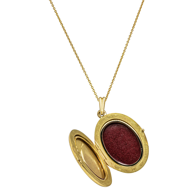 Deja Vu 18ct Yellow Gold Oval Locket with Chain - Necklace - Walker & Hall