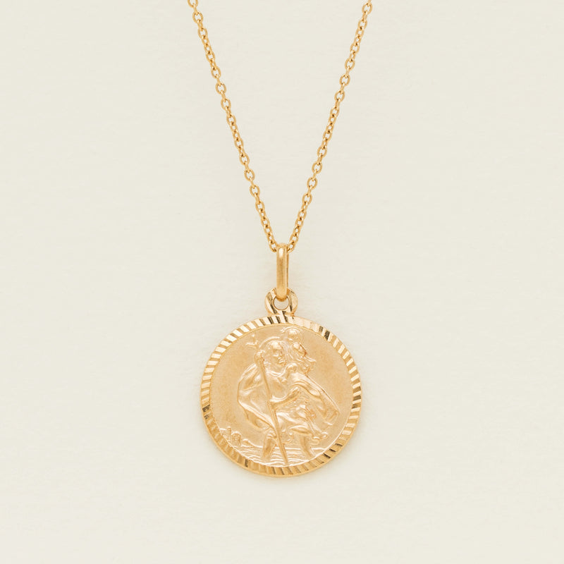 Deja Vu 9ct Rose Gold St Christopher Pendant - Necklace - Walker & Hall