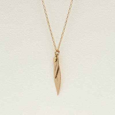 Deja Vu 14ct Yellow Gold Karen Walker Leaf Pendant - Necklace - Walker & Hall