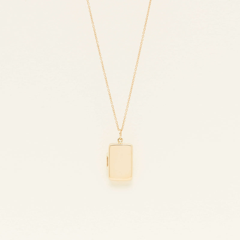 Deja Vu 9ct Yellow Gold Rectangular Locket - Necklace - Walker & Hall