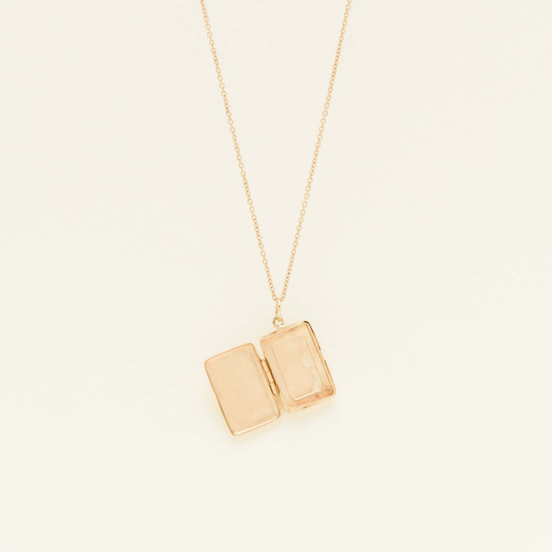 Deja Vu 9ct Yellow Gold Rectangular Locket - Necklace - Walker & Hall