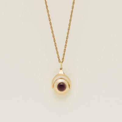 Deja Vu 9ct Yellow Gold Amethyst Spinner Pendant - Necklace - Walker & Hall