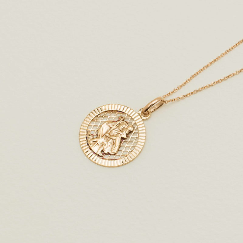 Deja Vu 9ct Yellow Gold St Christopher Pendant - Necklace - Walker & Hall