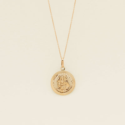 Deja Vu 9ct Yellow Gold St Christopher Pendant - Necklace - Walker & Hall