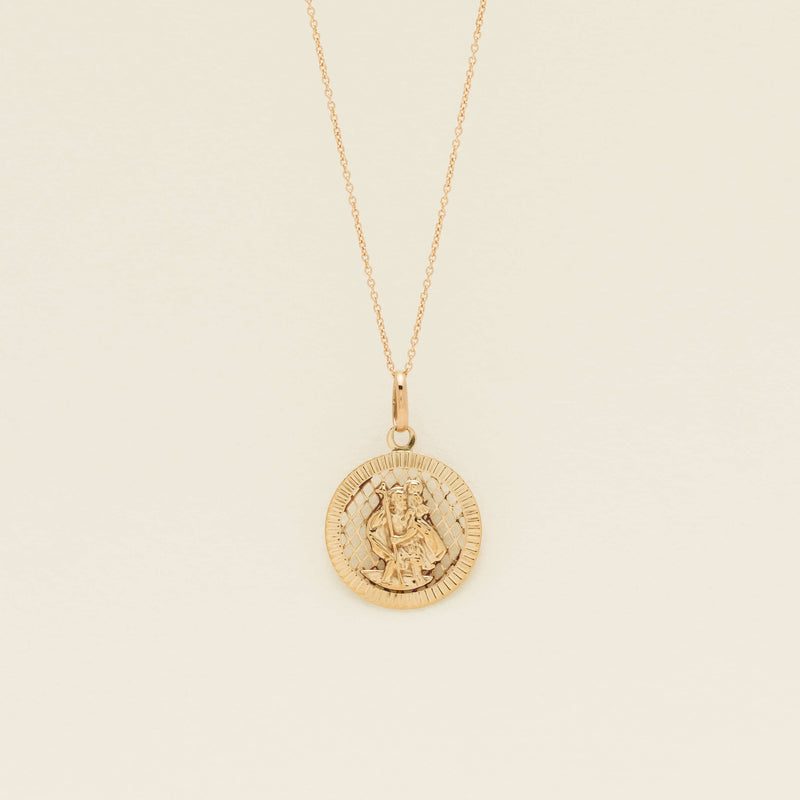 Deja Vu 9ct Yellow Gold St Christopher Pendant - Necklace - Walker & Hall