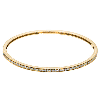 18ct Yellow Gold 1.94ct Diamond Eternity Bangle-Bracelet-Walker & Hall