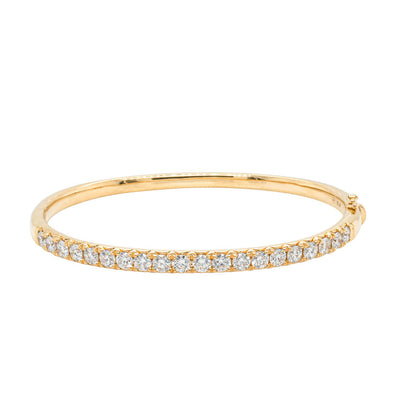 18ct Yellow Gold Diamond Comet Bangle-Bracelet-Walker & Hall
