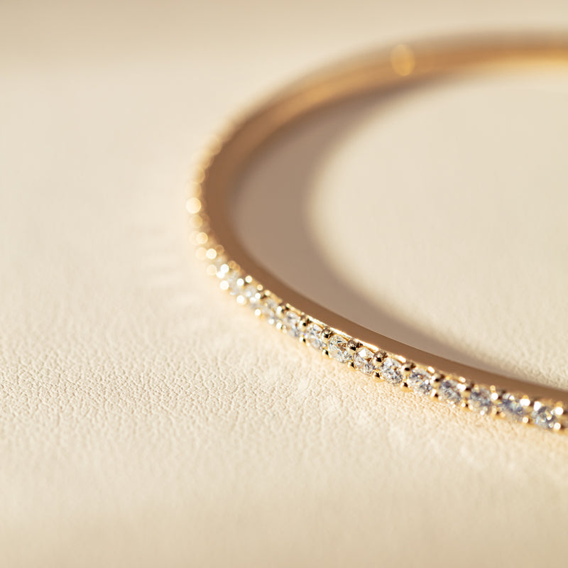 14ct Yellow Gold 1.52ct Diamond Luna Bangle-Bracelet-Walker & Hall
