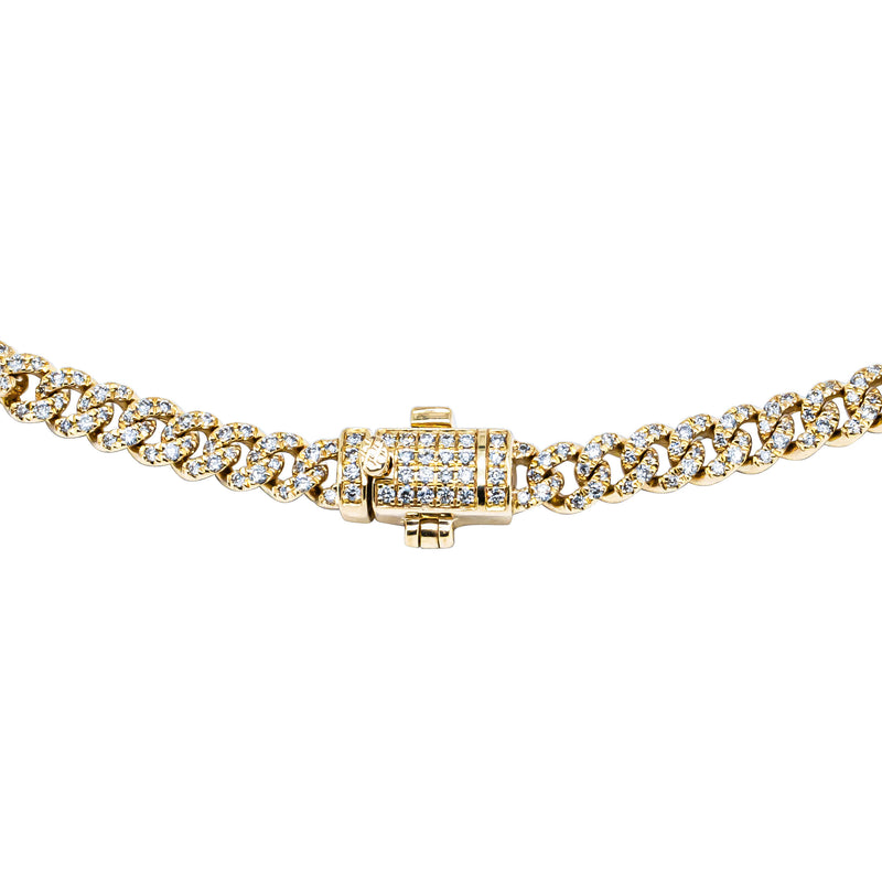 18ct Yellow Gold 1.41ct Diamond Curb Link Bracelet-Bracelet-Walker & Hall