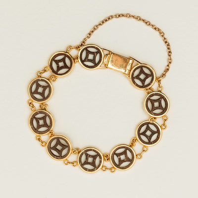 Vintage 22ct Yellow Gold Black Disc Bracelet - Bracelet - Walker & Hall