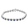 18ct White Gold 3.59ct Sapphire & Diamond Eclipse Bracelet-Bracelet-Walker & Hall