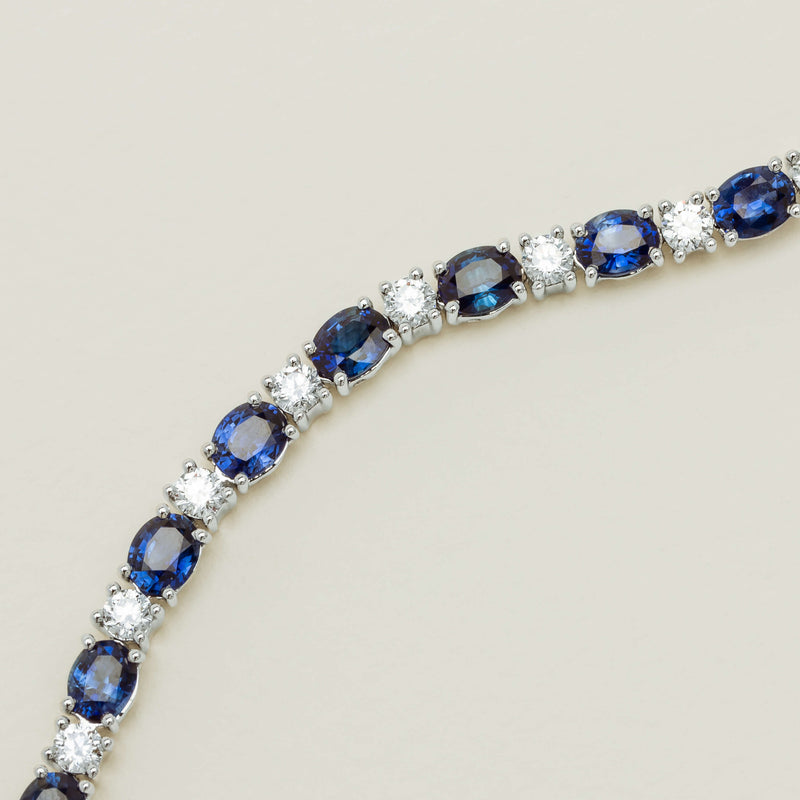 18ct White Gold 8.57ct Sapphire & Diamond Bracelet