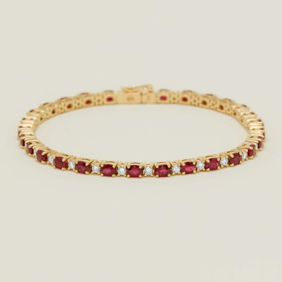 18ct Yellow Gold 6.73ct Ruby & Diamond Bracelet