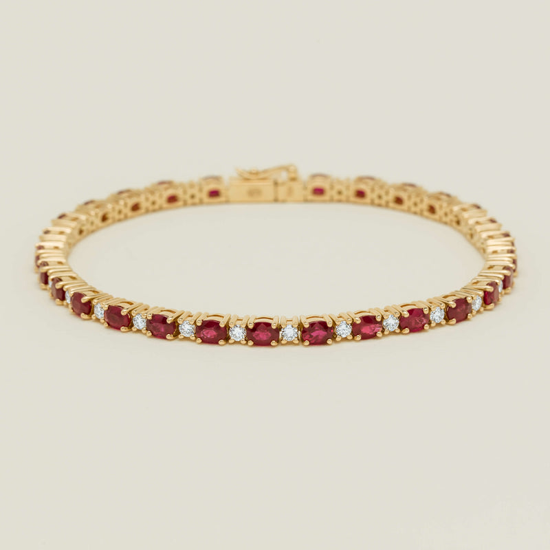 18ct Yellow Gold 6.73ct Ruby & Diamond Bracelet