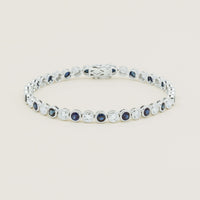 18ct White Gold Sapphire & Diamond Natalia Bracelet - Bracelet - Walker & Hall
