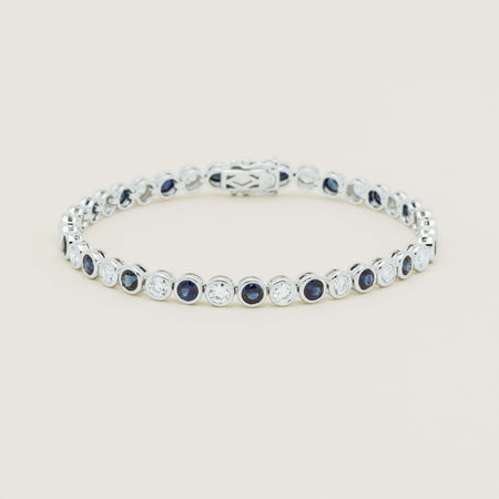 18ct White Gold Sapphire & Diamond Natalia Bracelet - Bracelet - Walker & Hall