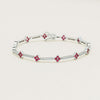 Deja Vu 18ct White Gold 1.90ct Ruby Diamond Flower Bracelet