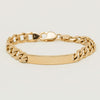 9ct Yellow Gold Curb Link ID Bracelet 22cm