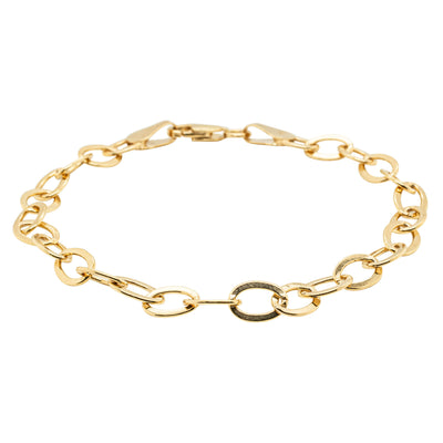 9ct Yellow Gold Oval Link Bracelet-Bracelet-Walker & Hall
