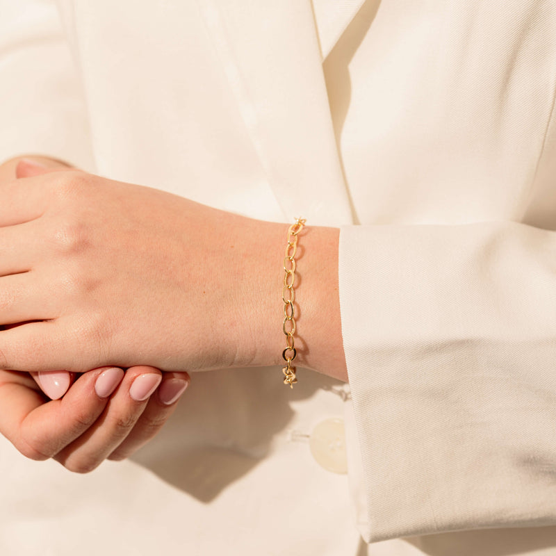 9ct Yellow Gold Oval Link Bracelet-Bracelet-Walker & Hall