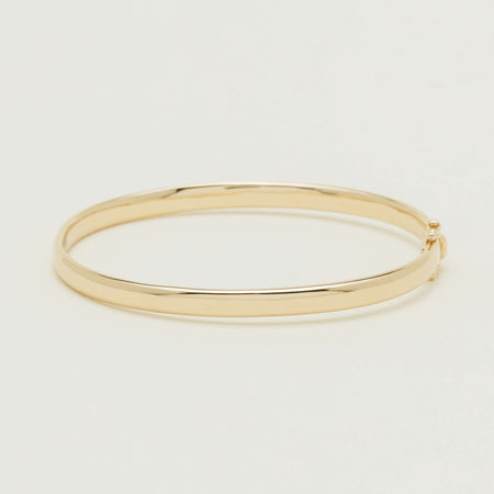 9ct Yellow Gold 4.5mm Hinged Bangle - Bracelet - Walker & Hall