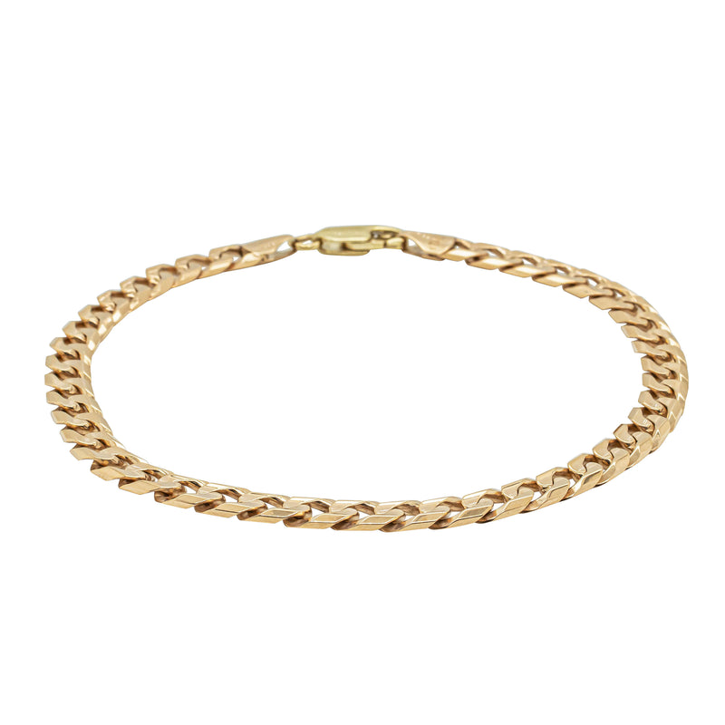 Deja Vu 9ct Yellow Gold Curb Link Bracelet-Bracelet-Walker & Hall