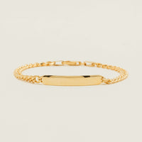 9ct Yellow Gold Medium Curb Link ID Bracelet 18.5cm - Bracelet - Walker & Hall
