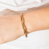 Deja Vu 9ct Yellow Gold Triple Curb Link Bracelet-Bracelet-Walker & Hall