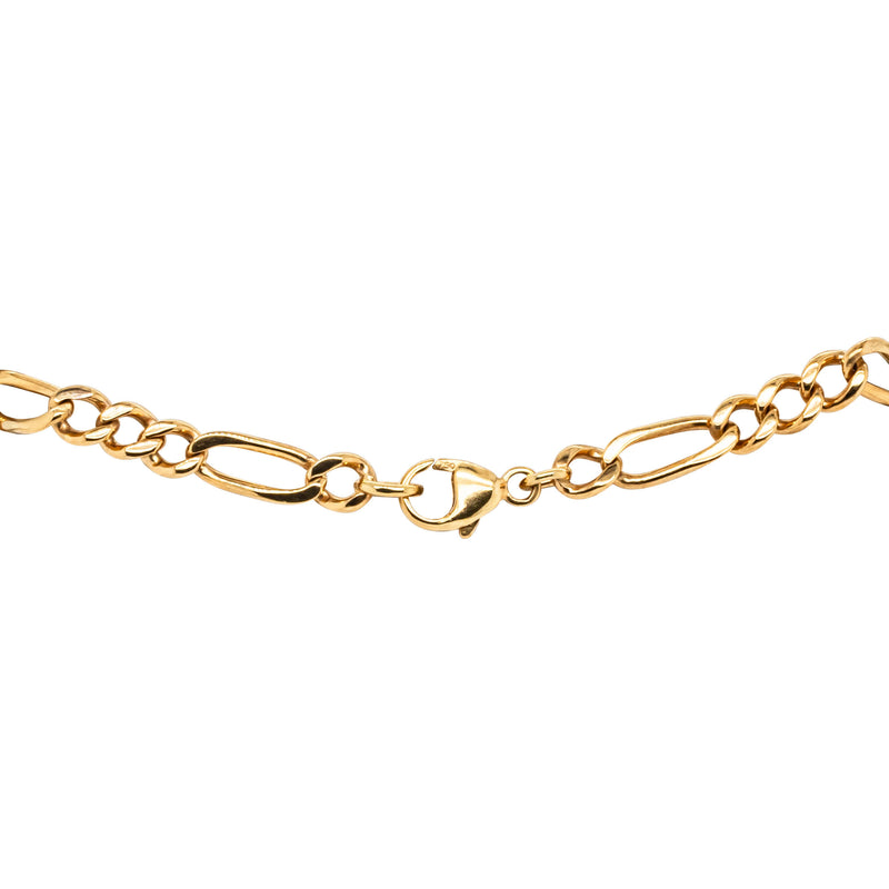 Deja Vu 17ct Yellow Gold Figaro Bracelet 19cm - Bracelet - Walker & Hall