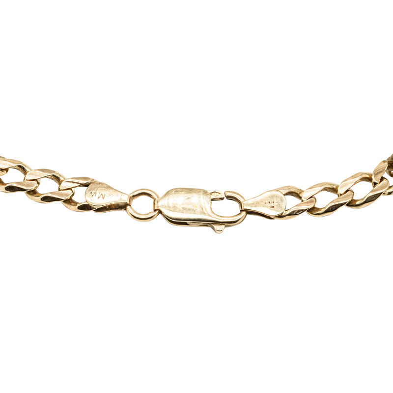 Deja Vu 9ct Yellow Gold Flat Curb Link Bracelet 20.5cm - Bracelet - Walker & Hall