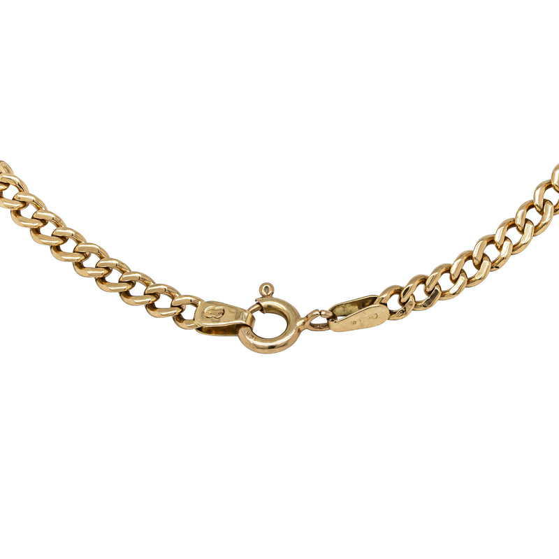 Deja Vu 14ct Yellow Gold Flat Curb Link Bracelet 20cm - Bracelet - Walker & Hall