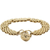 Deja Vu 9ct Yellow Gold Gate Link Bracelet With Flat Heart Padlock - Bracelet - Walker & Hall