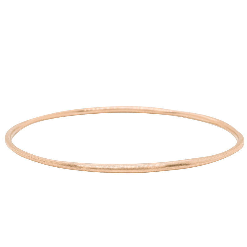 Deja Vu 9ct Rose Gold Freeform Satin Finish Bangle - Bracelet - Walker & Hall