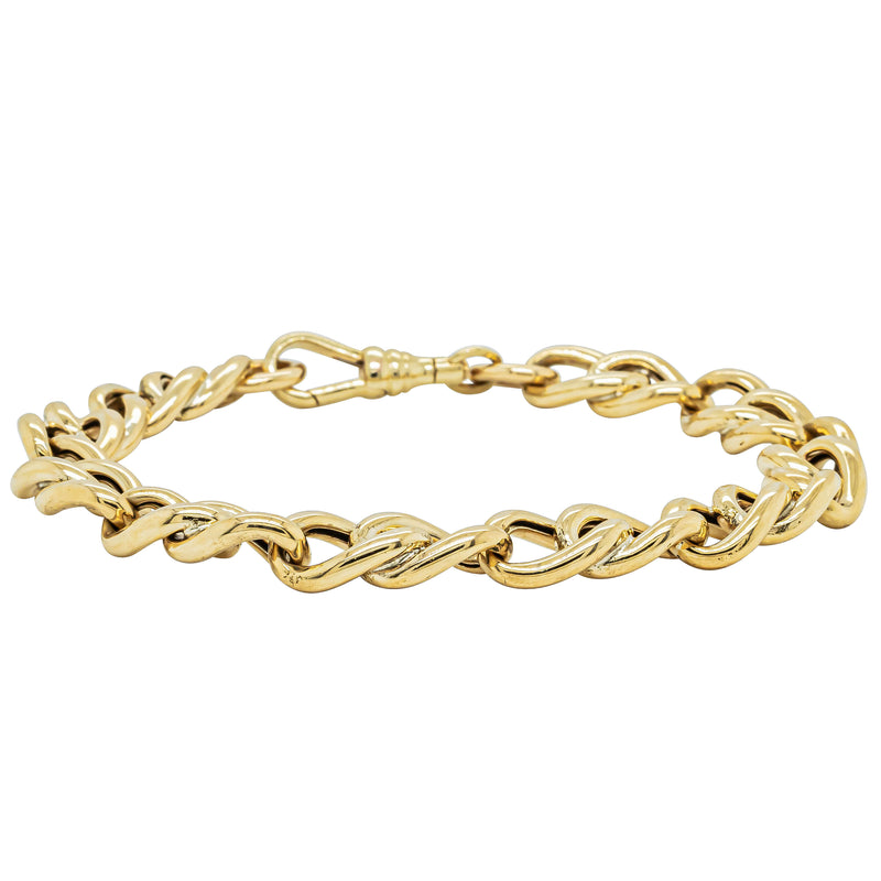 Deja Vu 9ct Yellow Gold Hollow Curb Link Bracelet 20cm - Bracelet - Walker & Hall