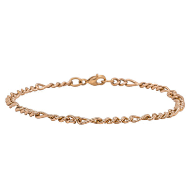 Deja Vu 15ct Rose & 18ct Yellow Gold Figaro Bracelet - Bracelet - Walker & Hall