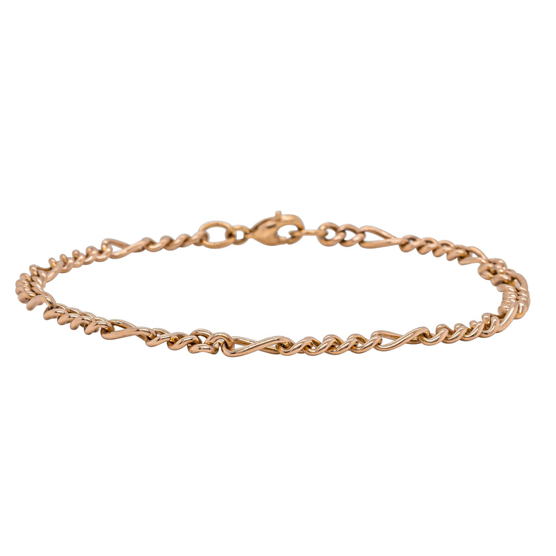 Deja Vu 15ct Rose & 18ct Yellow Gold Figaro Bracelet - Bracelet - Walker & Hall