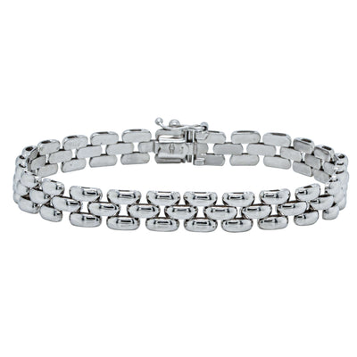 Deja Vu 9ct White Gold Gate Link Bracelet - Bracelet - Walker & Hall