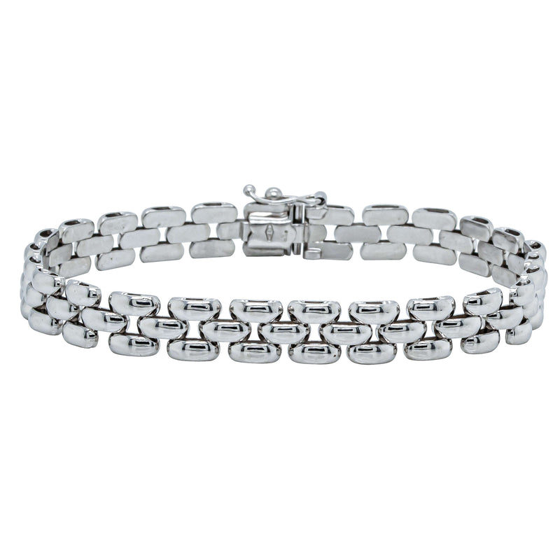 Deja Vu 9ct White Gold Gate Link Bracelet - Bracelet - Walker & Hall