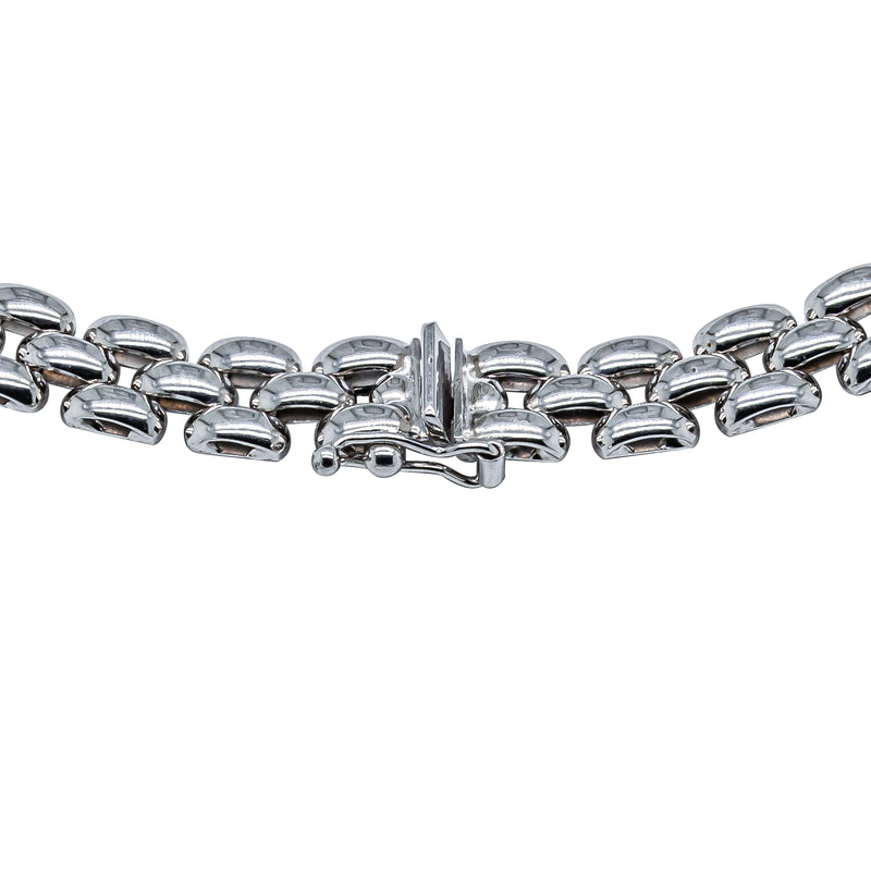 Deja Vu 9ct White Gold Gate Link Bracelet - Bracelet - Walker & Hall