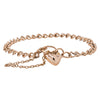 Deja Vu 9ct Rose Gold Curb Bracelet with Flat Padlock 18cm - Bracelet - Walker & Hall