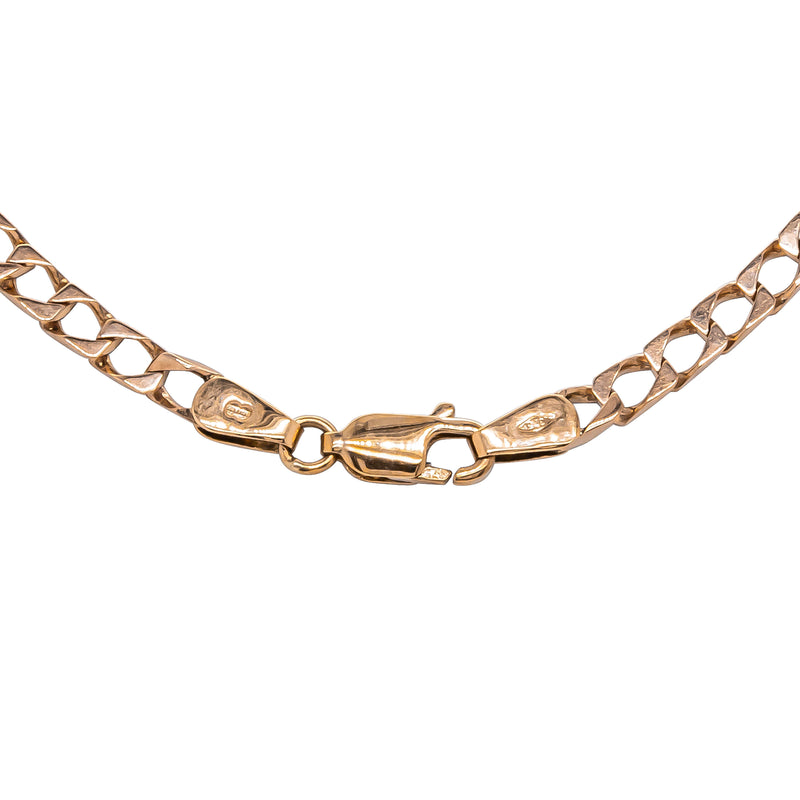 Deja Vu 9ct Rose Gold 3.3mm Curb Link Bracelet 18cm - Bracelet - Walker & Hall