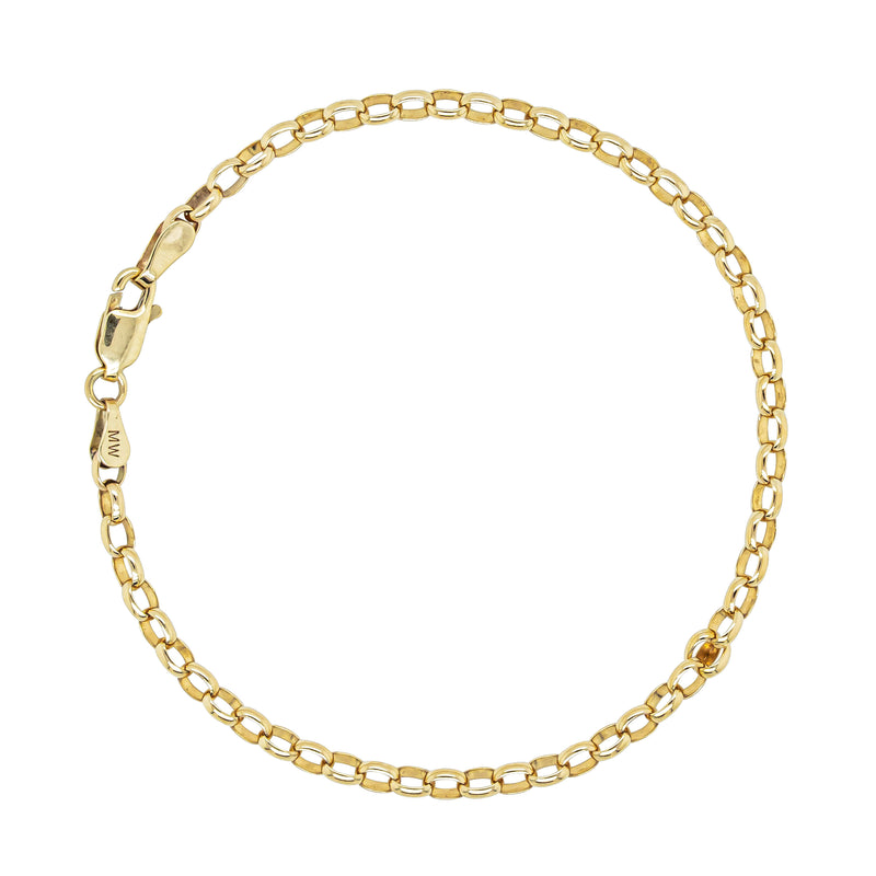 Deja Vu 9ct Yellow Gold Belcher Link Bracelet - 19.5cm - Bracelet - Walker & Hall