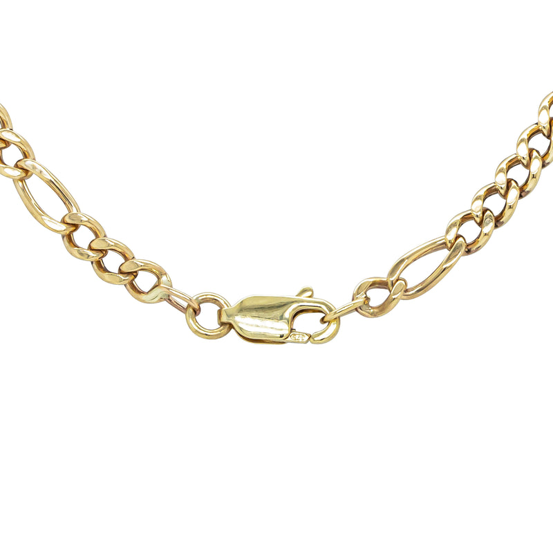 Deja Vu 9ct Yellow Gold Figaro Bracelet - 19cm - Bracelet - Walker & Hall