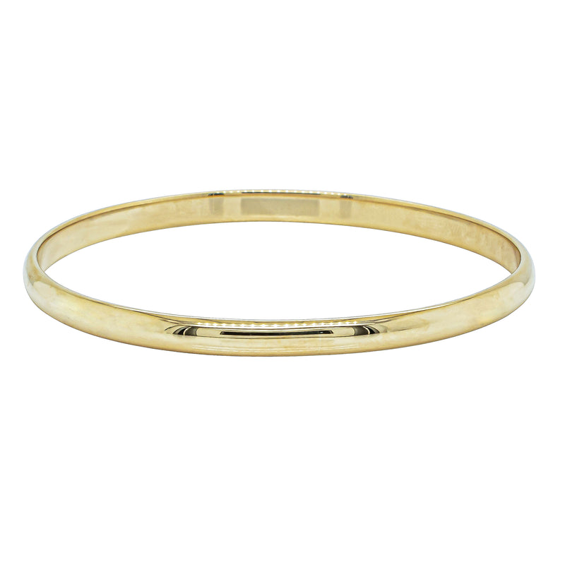 Deja Vu 9ct Yellow Gold Solid Bangle 62mm - Bracelet - Walker & Hall