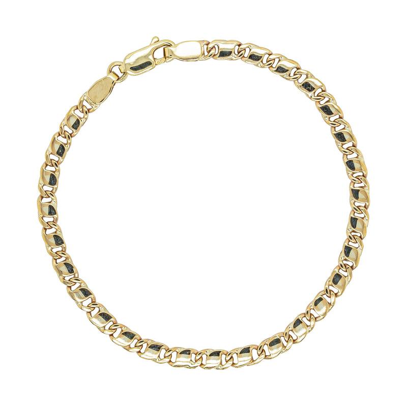 Deja Vu 9ct Yellow Gold Fancy Chain Link Bracelet 19cm - Bracelet - Walker & Hall