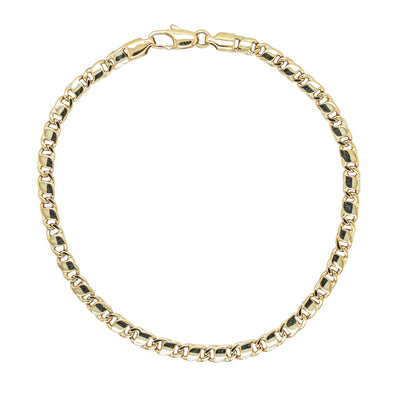 Deja Vu 9ct Yellow Gold Fancy Chain Link Bracelet 22cm - Bracelet - Walker & Hall