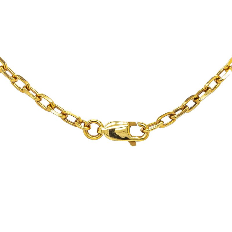 Deja Vu 9ct Yellow Gold Faceted Cable Link Bracelet 19cm - Bracelet - Walker & Hall