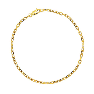 Deja Vu 9ct Yellow Gold Faceted Cable Bracelet 22cm - Bracelet - Walker & Hall