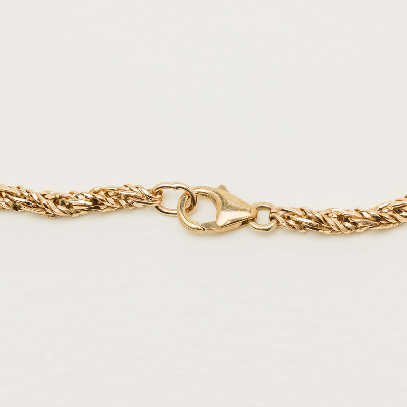 Deja Vu 9ct Yellow Gold Rope Link Bracelet 20cm